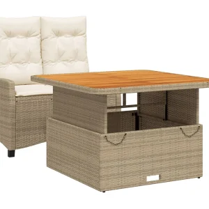 Brazil 2-delige Tuinset met kussens poly rattan beige Brazil 2-delige Tuinset met kussens poly rattan beige