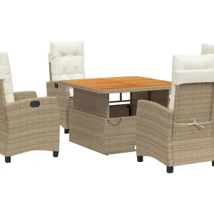 Brazil 5-delige Tuinset met kussens poly rattan beige Brazil 5-delige Tuinset met kussens poly rattan beige