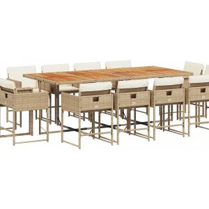 Brienne  13-delige Tuinset met kussens poly rattan beige