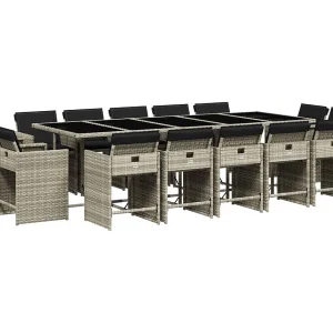 Celina 15-delige Tuinset met kussens poly rattan lichtgrijs Celina 15-delige Tuinset met kussens poly rattan lichtgrijs