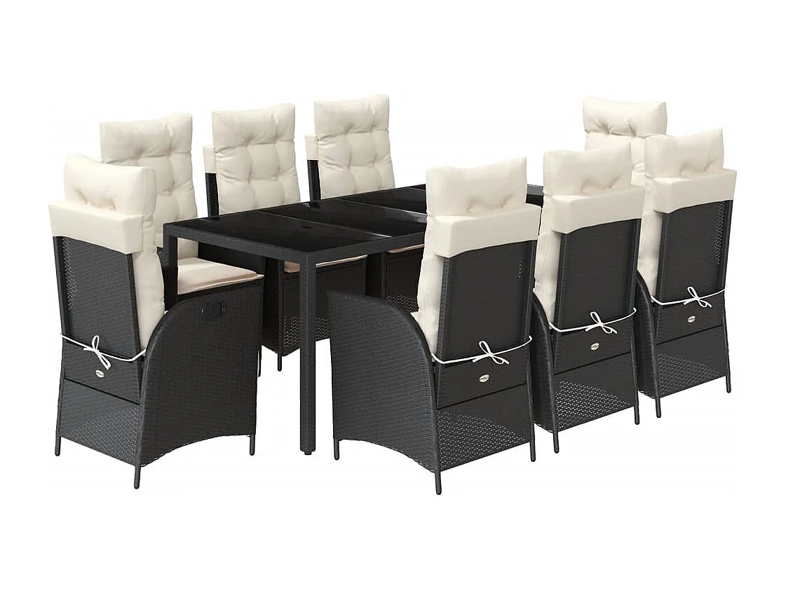 Chattanooga 9-delige Tuinset poly rattan zwart