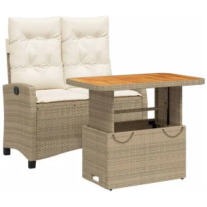 Brazil 2-delige Tuinset met kussens poly rattan beige Brazil 2-delige Tuinset met kussens poly rattan beige