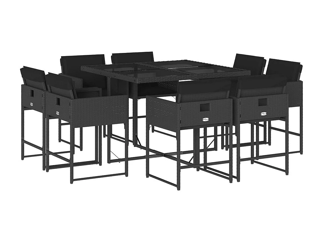 Brienne 9-delige Tuinset poly rattan zwart
