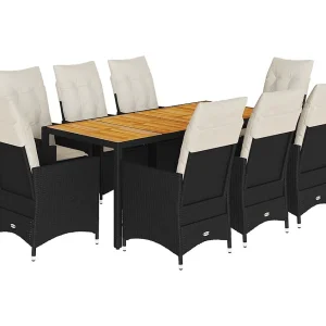 Carlisle  9-delige Tuinset poly rattan zwart