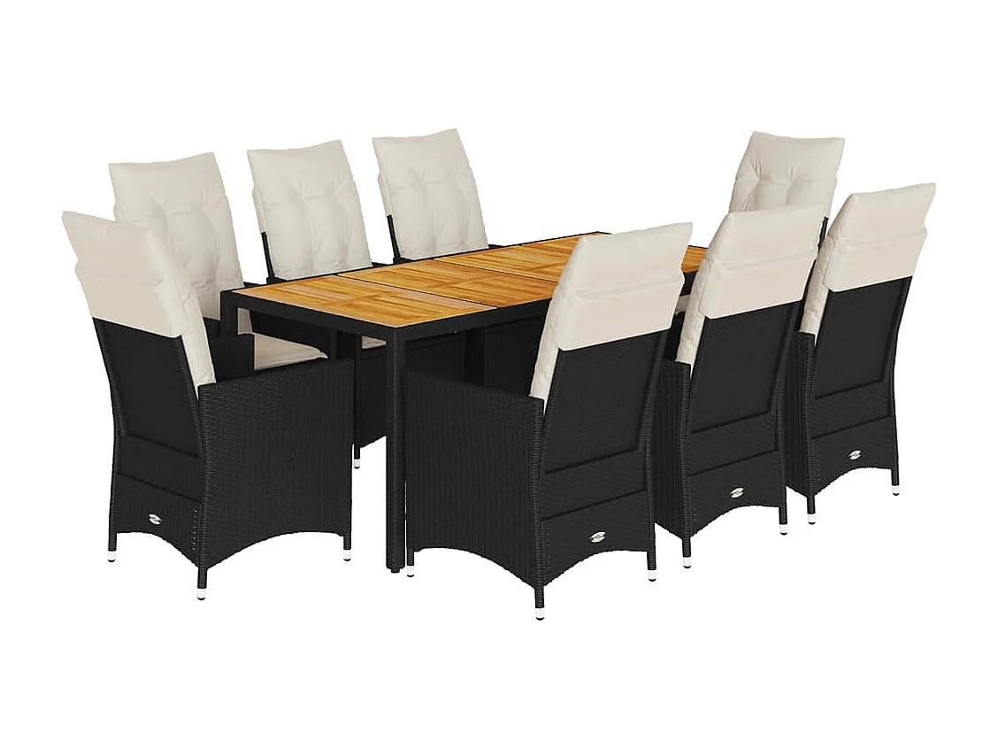 Carlisle 9-delige Tuinset poly rattan zwart