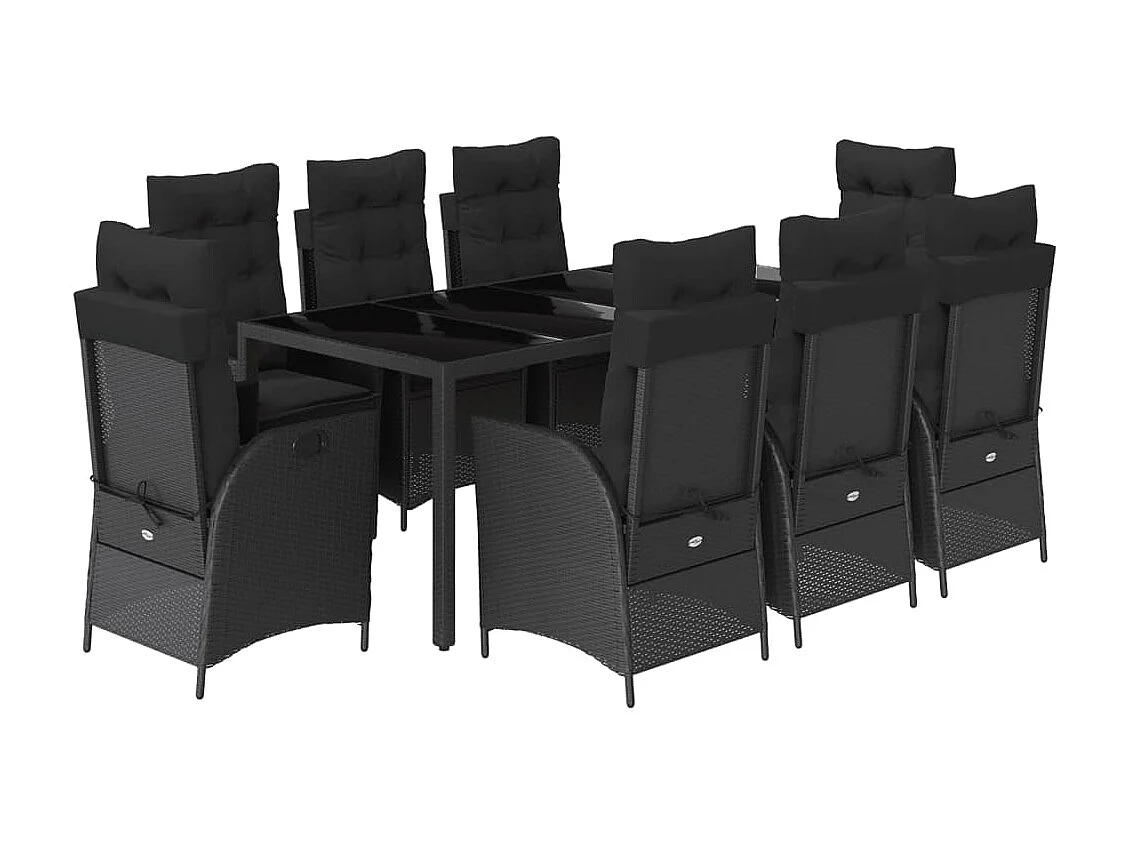Chattanooga 9-delige Tuinset poly rattan zwart