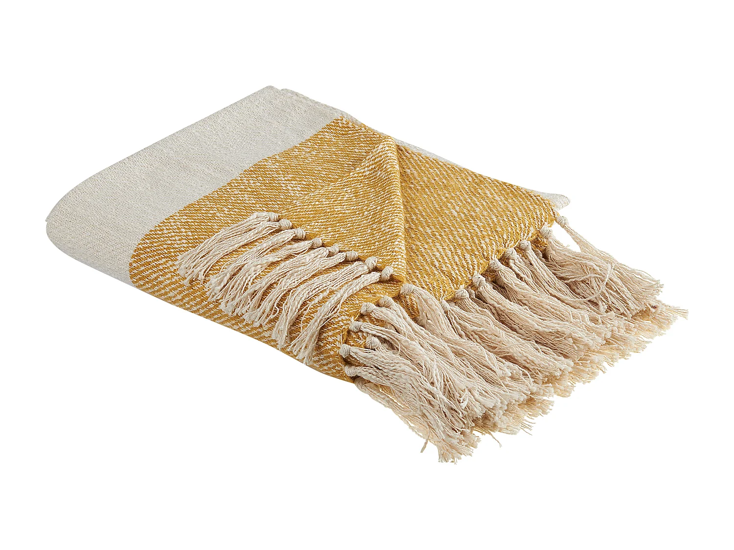 Deken beige/oranje 130 x 170 cm SALME