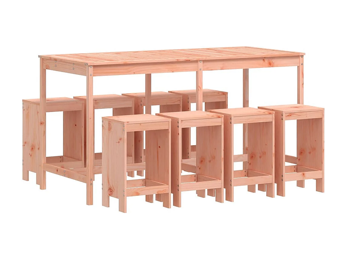 Claire-Rose-Anne 9-delige Tuinset massief douglashout