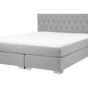 Boxspring stof lichtgrijs 160 x 200 cm DUCHESS Boxspring stof lichtgrijs 160 x 200 cm DUCHESS