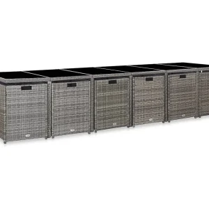 Browns Mills  17-delige Tuinset met kussens poly rattan grijs