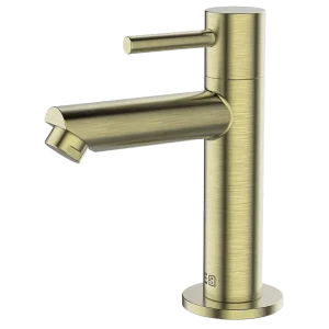 Deco wastafelmengkraan koud water geborsteld goud – Essebagno