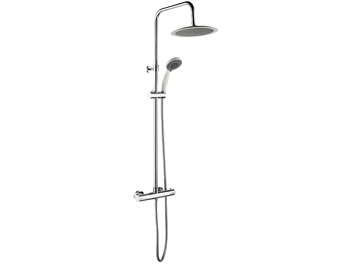 Color thermostatische douchekolom in chroom en wit - Essebagno