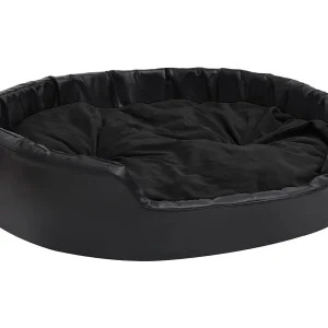 Davidson Hondenmand 99x89x21 cm pluche en kunstleer zwart Davidson Hondenmand 99x89x21 cm pluche en kunstleer zwart