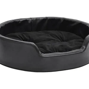 Davidson Hondenmand 69x59x19 cm pluche en kunstleer zwart Davidson Hondenmand 69x59x19 cm pluche en kunstleer zwart