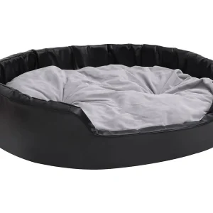 Davidson Hondenmand 99x89x21 cm pluche en kunstleer zwart en grijs Davidson Hondenmand 99x89x21 cm pluche en kunstleer zwart en grijs