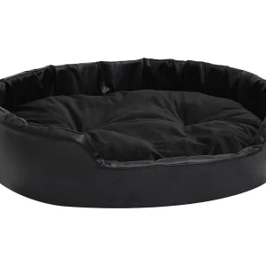 Davidson Hondenmand 90x79x20 cm pluche en kunstleer zwart Davidson Hondenmand 90x79x20 cm pluche en kunstleer zwart