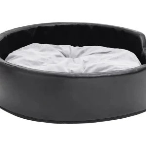 Davidson Hondenmand 79x70x19 cm pluche en kunstleer zwart en grijs Davidson Hondenmand 79x70x19 cm pluche en kunstleer zwart en grijs