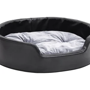 Davidson Hondenmand 69x59x19 cm pluche en kunstleer zwart en grijs Davidson Hondenmand 69x59x19 cm pluche en kunstleer zwart en grijs