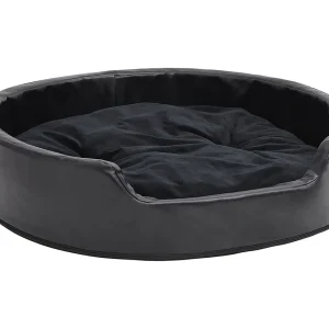 Davidson Hondenmand 79x70x19 cm pluche en kunstleer zwart Davidson Hondenmand 79x70x19 cm pluche en kunstleer zwart