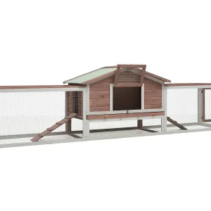 Coalton Konijnenhok 310x70x87 cm massief grenen- en vurenhout mokka Coalton Konijnenhok 310x70x87 cm massief grenen- en vurenhout mokka