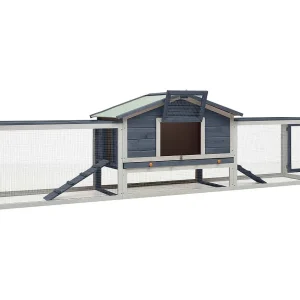 Coalton Konijnenhok 310x70x87 cm massief grenen- en vurenhout grijs Coalton Konijnenhok 310x70x87 cm massief grenen- en vurenhout grijs