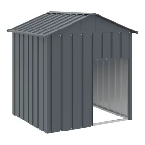 Claire-Ségolène Hondenhok met dak 117x103x123 cm gegalvaniseerd staal antraciet Claire-Ségolène Hondenhok met dak 117x103x123 cm gegalvaniseerd staal antraciet
