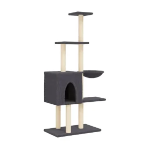Broughton Kattenmeubel met sisal krabpalen 145 cm donkergrijs Broughton Kattenmeubel met sisal krabpalen 145 cm donkergrijs