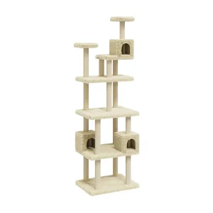 Cerindra Kattenmeubel met sisal krabpalen 188 cm crèmekleurig Cerindra Kattenmeubel met sisal krabpalen 188 cm crèmekleurig