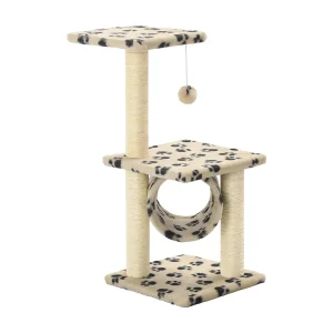 Colen Kattenkrabpaal met sisal krabpalen 65 cm pootafdrukken beige Colen Kattenkrabpaal met sisal krabpalen 65 cm pootafdrukken beige