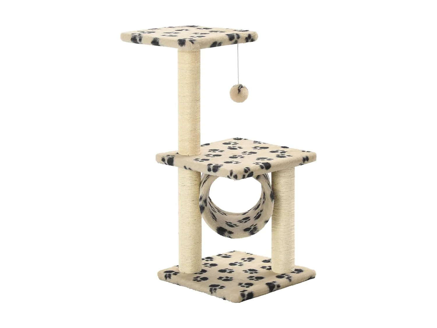 Colen Kattenkrabpaal met sisal krabpalen 65 cm pootafdrukken beige
