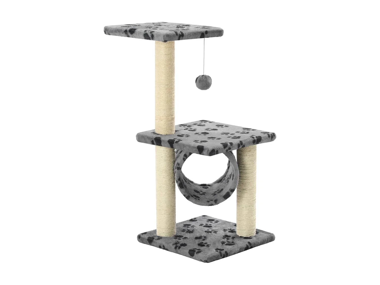 Colen Kattenkrabpaal met sisal krabpalen 65 cm pootafdrukken grijs