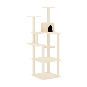 Burchard  Kattenmeubel met sisal krabpalen 153 cm crèmekleurig