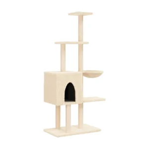 Broughton Kattenmeubel met sisal krabpalen 145 cm crèmekleurig Broughton Kattenmeubel met sisal krabpalen 145 cm crèmekleurig