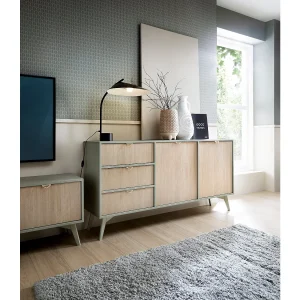 Buffetkast in hout gelaagd 2 deuren en 3 laden, 158×80 cm