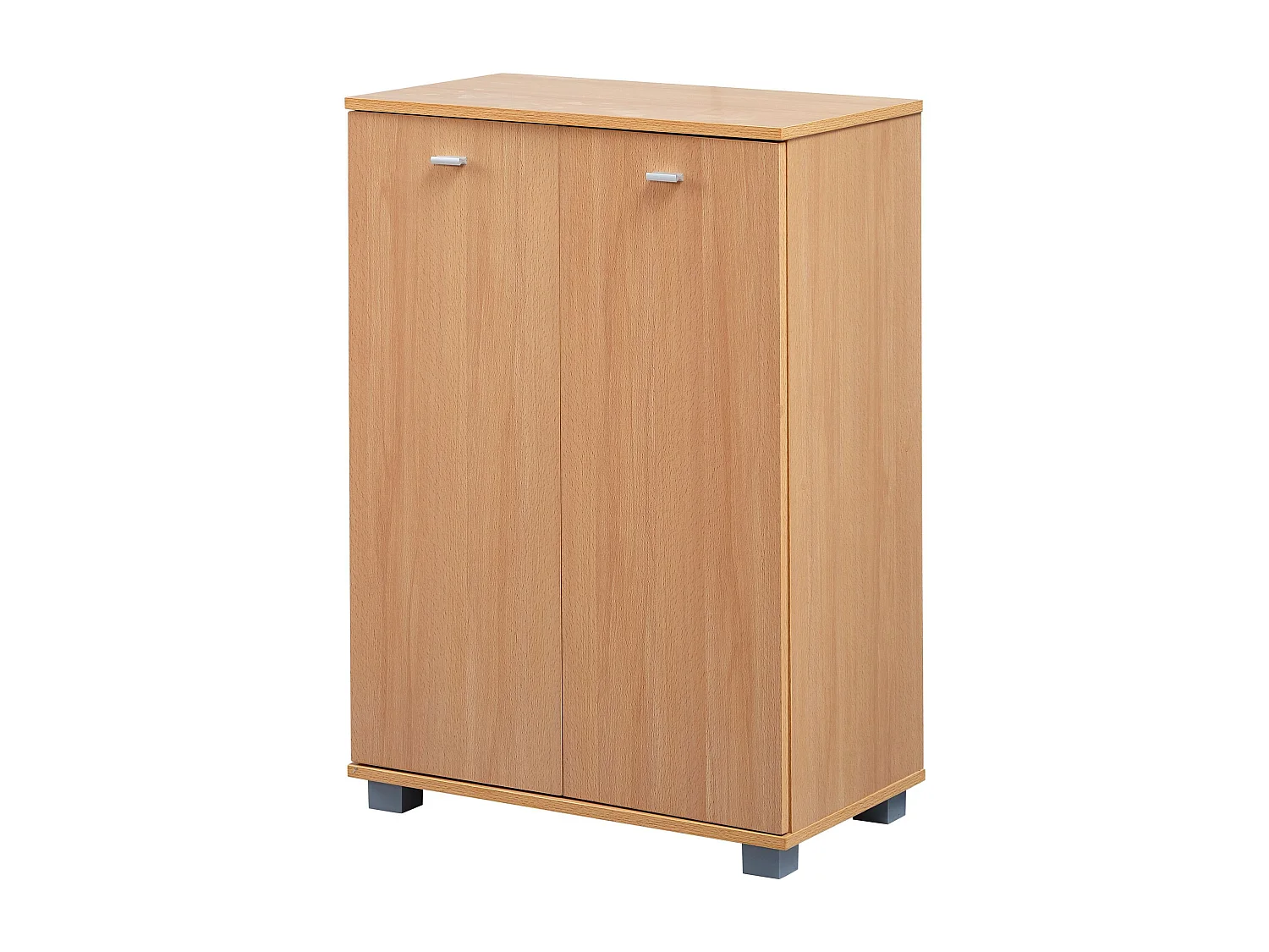 design schoenenkast NIMES modern hout beuken 12 paar schoenen 4 vakken 2 deuren | Schoenenrek 60 x 90 x 35 cm ruimtebesparend | Schoenenkast met plank
