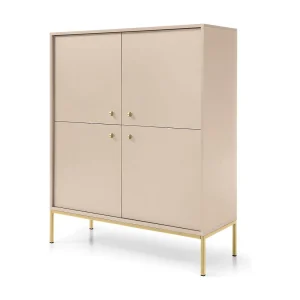 Buffetkast 2 deuren, 2 laden met zwarte metalen bladen, 104×83 cm Buffetkast 2 deuren, 2 laden met zwarte metalen bladen, 104×83 cm