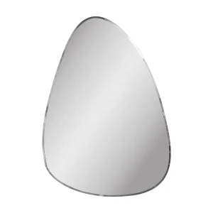 DEVONPORT Organisch gevormde zilveren metalen wandspiegel – B 70 x H 100 cm DEVONPORT Organisch gevormde zilveren metalen wandspiegel – B 70 x H 100 cm