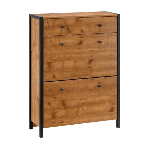 Chris | Schoenenkast met 2 klapdeuren en 1 lade in partical Board Nature