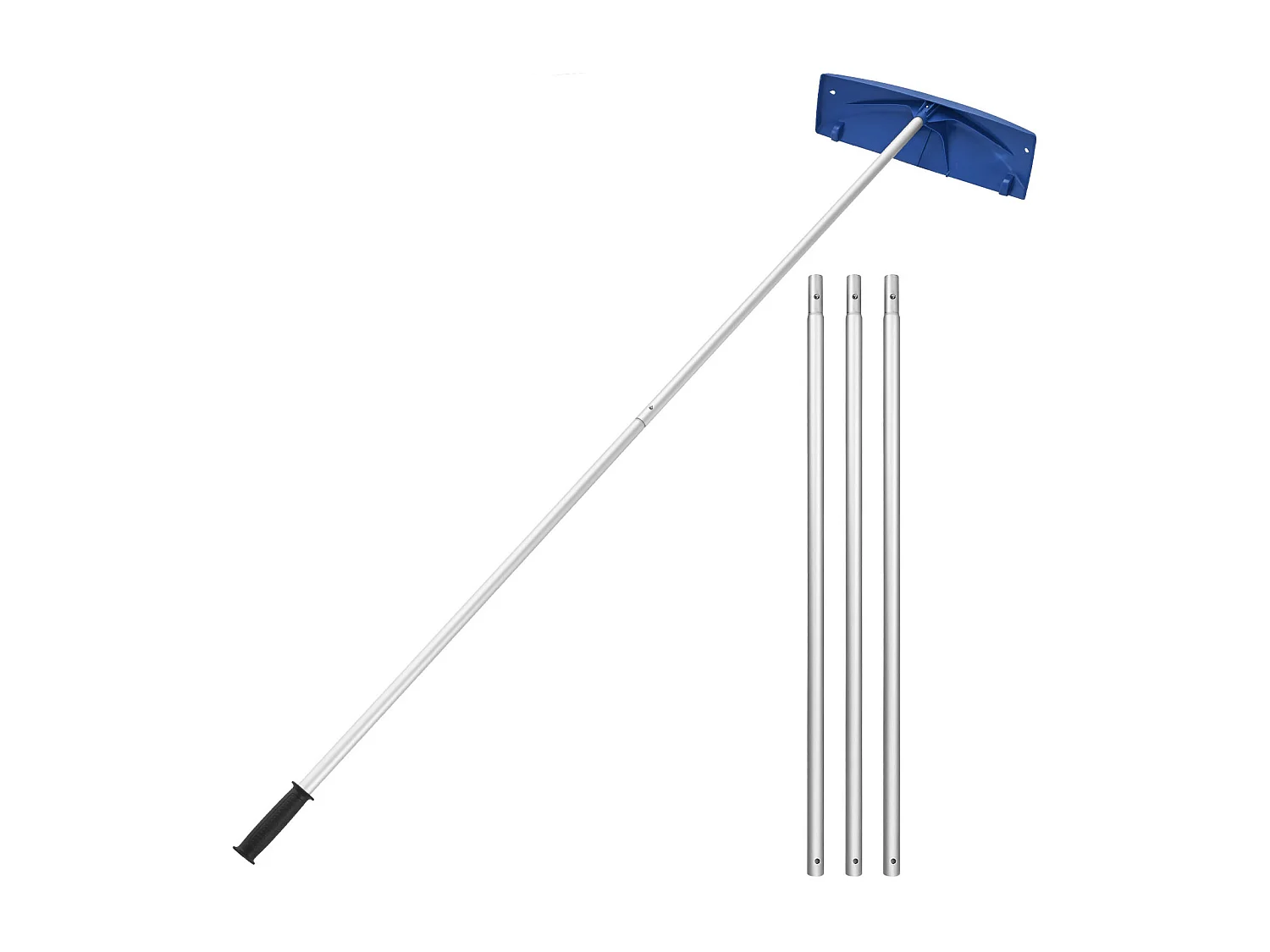 Dak Sneeuwschuiver SucceBuy, 60 cm, Sneeuwschuiver Verstelbaar 1,18-5,5 m, met PP Kunststof Schraper, Onderste Wielen, Antislip Handgreep