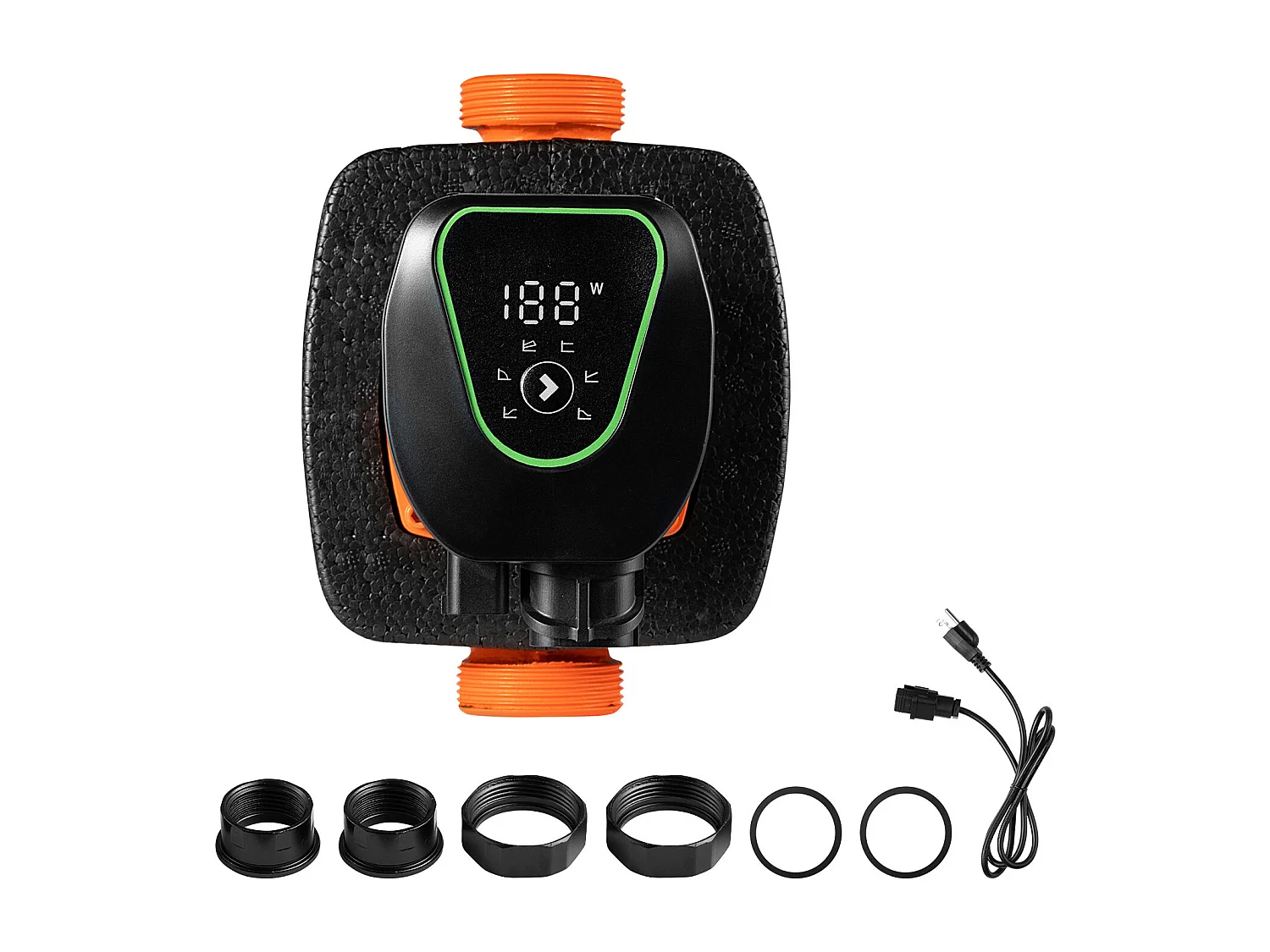 Circulatiepomp SucceBuy voor Warm Water, Maximale Opvoerhoogte 11 m, Hoogrendement Verwarmingspomp 117 L/min, Terugslagklep, Energiezuinig