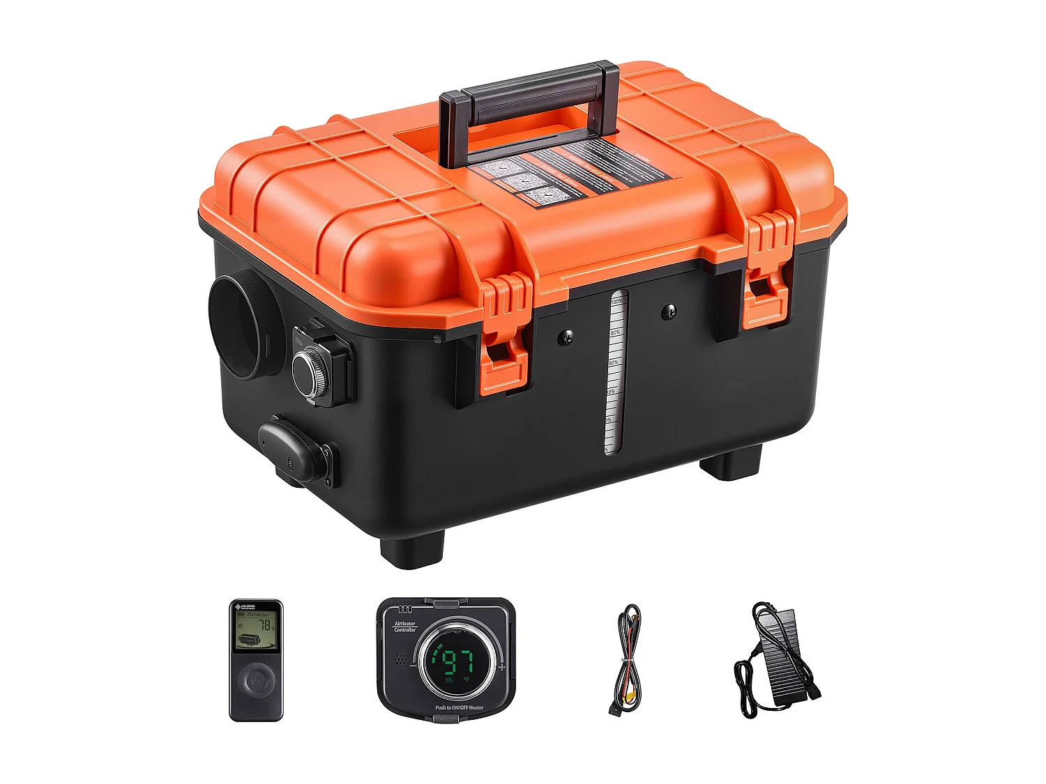 Dieselverwarmer SucceBuy 8 kW DC 12 V/24 V, Diesel Luchtverwarmer voor Stook, All-in-One Draagbaar, met Afstandsbediening en LCD-scherm, Tank van 4 L