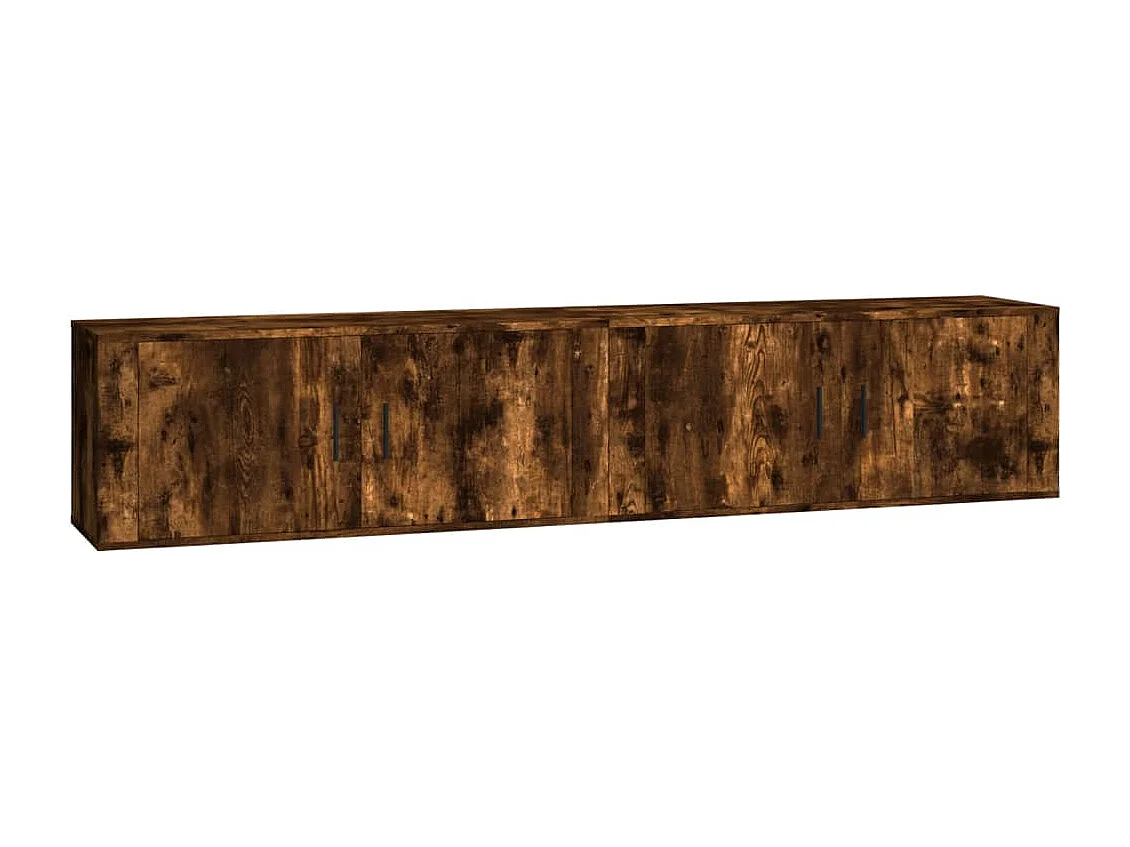 Crofton Tv-wandmeubels 2 st 100x34,5x40 cm gerookt eikenkleurig