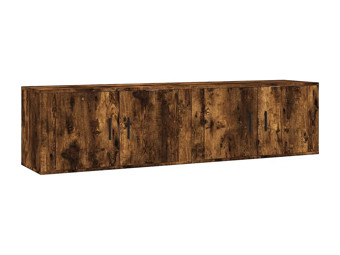 Crofton Tv-wandmeubels 2 st 80x34,5x40 cm gerookt eikenkleurig