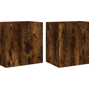 Chaffee Tv-wandmeubels 2 st 40,5x30x40 cm bewerkt hout gerookt eiken Chaffee Tv-wandmeubels 2 st 40,5x30x40 cm bewerkt hout gerookt eiken