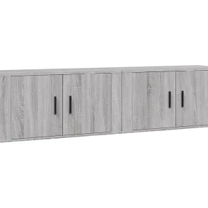Crofton  Tv-wandmeubels 2 st 80×34,5×40 cm grijs sonoma eikenkleurig