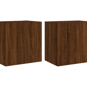 Chaffee Tv-wandmeubels 2 st 40,5x30x40 cm bewerkt hout bruineikenkleur Chaffee Tv-wandmeubels 2 st 40,5x30x40 cm bewerkt hout bruineikenkleur