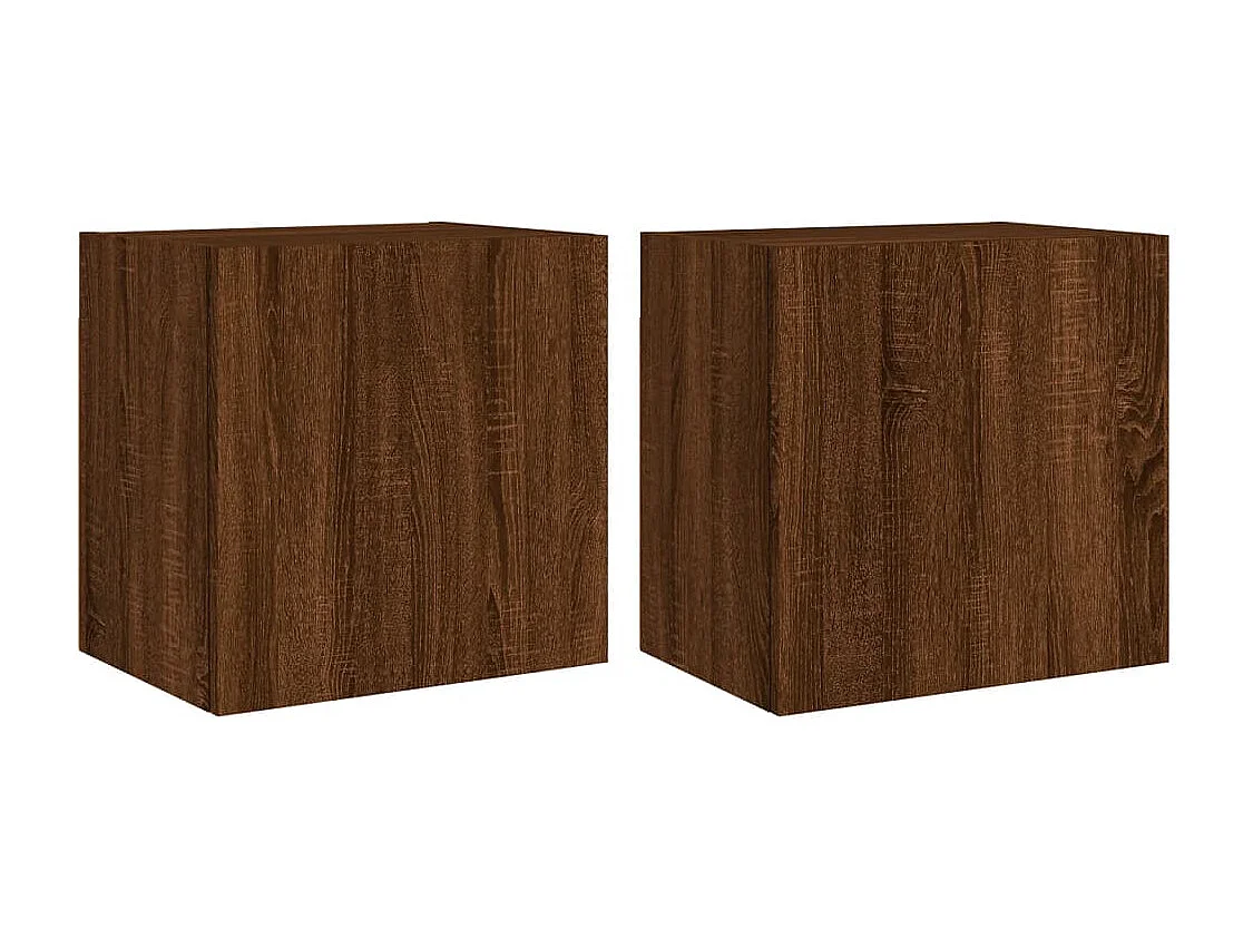 Chaffee Tv-wandmeubels 2 st 40,5x30x40 cm bewerkt hout bruineikenkleur