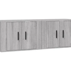 Crofton  Tv-wandmeubels 2 st 57×34,5×40 cm grijs sonoma eikenkleurig