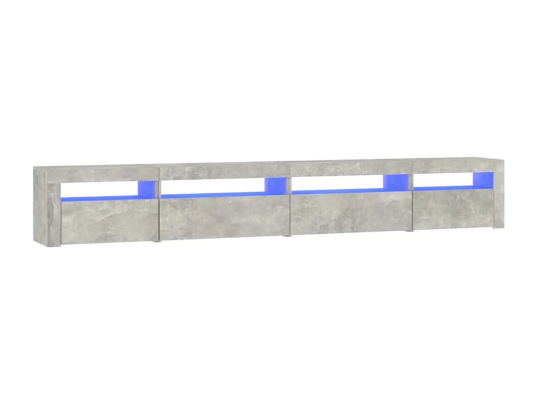 Cincinnatus Tv-meubel met LED-verlichting 270x35x40 cm betongrijs