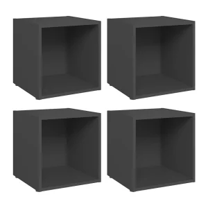 Cape Canaveral  Tv-meubelen 4 st 37x35x37 cm bewerkt hout grijs
